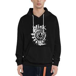 Blink Sweatshirt 182 Herren Schwarz Baumwolle Kapuze Kapuzenpullover Hoodie Langarm Rundhals Hoody Merch Fans Top Für Männer von MAKMAN