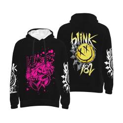 Blink Sweatshirt 182 Herren Schwarz Kapuze Kapuzenpullover Hoodie Langarm Rundhals Hoody Merch Fans Top Für Männer L von MAKMAN