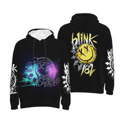 Blink Sweatshirt 182 Herren Schwarz Kapuze Kapuzenpullover Hoodie Langarm Rundhals Hoody Merch Fans Top Für Männer M von MAKMAN