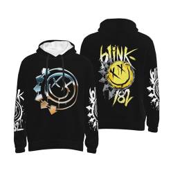 Blink Sweatshirt 182 Herren Schwarz Kapuze Kapuzenpullover Hoodie Langarm Rundhals Hoody Merch Fans Top Für Männer M von MAKMAN