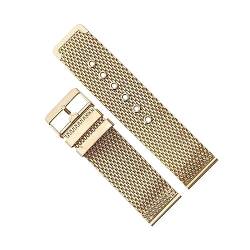 MAMA'S PEARL 18mm 20mm 22mm 24mm Edelstahl Armband Strap Universal Männer Frauen Mesh Milanese Armband Link Armband Zubehör gold (Color : Rose gold, Size : 22mm) von MAMA'S PEARL
