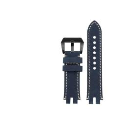 MAMA'S PEARL Fit For Casio Strap PRG-300 PRW-3000 PRW3000/3100/6000/6100Y Fit For PROTREK Serie Vintage Rindsleder Stirnband Armband Armband Mit Werkzeug (Color : Blue-black, Size : 24mm) von MAMA'S PEARL