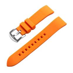 MAMA'S PEARL Silikonarmband 18 19 20 21 22 24 mm Schnellverschluss Tauchen Wasserdichtes Armband Universal Gummi-Uhrenarmband-Zubehör (Color : Orange, Size : 20mm) von MAMA'S PEARL