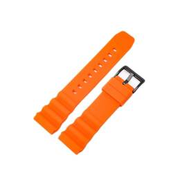MAMA'S PEARL Tauchen Uhr Strap 20mm 22mm Silikon Männer Sport Wasserdicht Handgelenk Band Armband Zubehör Fit for Seiko SKX007 SRP777J1 (Color : Orange B, Size : 20mm) von MAMA'S PEARL