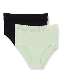 MAMA.LICIOUS Damen MLHEAL HW LACE 2-P A. Panties, Black/Pack:Smoke Green, L/XL von MAMA.LICIOUS
