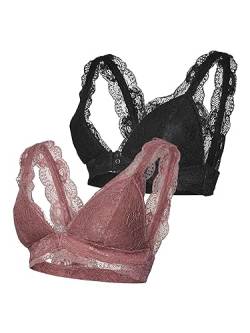 MAMA.LICIOUS Damen MLSENIA LACE Bra 2F 2-P A. Stillbh, Black/Pack:Deco Rose, M von MAMA.LICIOUS