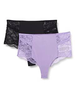 MAMA.LICIOUS Damen Mlsenia Hw Lace Briefs 2-p A. Unterhose, Black/Pack:violet Tulip, M EU von MAMA.LICIOUS