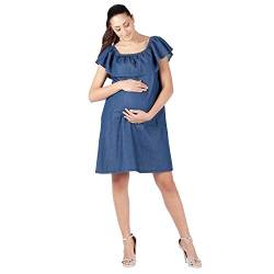Flora - Summer Maternity Dress in Light Jeans, Einfachheit und Komfort für Ihren Sommer - Made in Italy (XS - 34) von MAMAJEANS