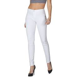 MAMAJEANS Jeans Damen High Waist Stretch, Skinny Hose, Baumwolle Jeggings - Made in Italy (40 - L, Weiß) von MAMAJEANS