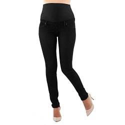 MAMAJEANS Milano - Umstandsjeans Damen Skinny Fit Jeggings, Mit Band Für die gesamte Schwangerschaft (XXL - 44, Schwarz) von MAMAJEANS