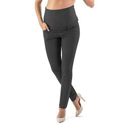 MAMAJEANS Milano - Umstandsjeans Damen Skinny Fit Jeggings, Mit Band Für die gesamte Schwangerschaft - Made in Italy (L - 40, Anthrazit) von MAMAJEANS