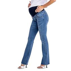 MAMAJEANS Torino - Damen Hose Mutterschaft Bootcut Jeans - Made in Italy (34, Hellblau) von MAMAJEANS