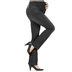 MAMAJEANS Torino - Damen Hose Mutterschaft Bootcut Jeans - Made in Italy (Schwarz 36) von MAMAJEANS