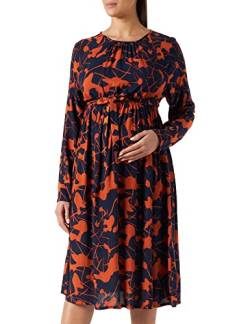 MAMA.LICIOUS Women's MLSILI L/S WO UK Dress A. Kleid, Parisian Night/Detail:AOP is Brunt Ochre, M von MAMALICIOUS