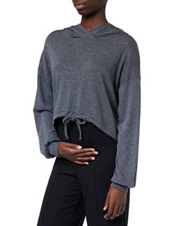 MAMALICIOUS Damen Mlcassie L/S Jrs Crop Hoodie A., Parisian Night/Detail:melange, L von MAMALICIOUS