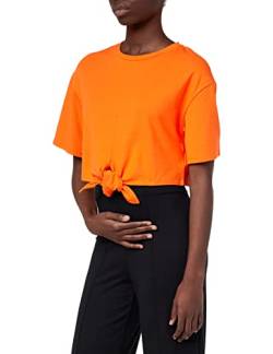 MAMALICIOUS Damen Mlkay Cropped Sweat Tee 2f A., Vibrant Orange, M von MAMALICIOUS