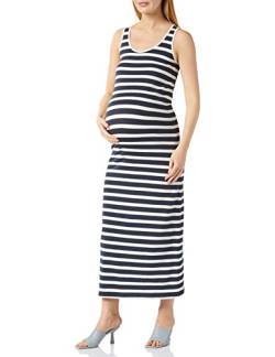 MAMALICIOUS Damen Mlmia Y/D S/L Jrs Dress E. A. Maxikleid, Parisian Night/Stripes:yd Snow White, XL EU von MAMALICIOUS