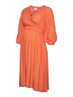 MAMALICIOUS Damen Mlpeace Tess 3/4 Woven Uk Dress 2f Kleid, Mandarin Orange, M EU von MAMALICIOUS