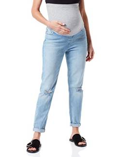 MAMALICIOUS Women's MLLUGA Regular Destroyed Jeans A. Hose, Light Blue Denim/Detail:Ultra Light/wash, 29/32 von MAMALICIOUS