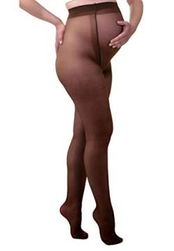 MAMSY Schwangerschaftsstrumpfhose, komfortabel, transparent, 20 den, hergestellt in Italien, Brown, L von MAMSY