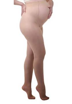 MAMSY Schwangerschaftsstrumpfhose, komfortabel, transparent, 20 den, hergestellt in Italien, Natural, L von MAMSY