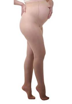 MAMSY Schwangerschaftsstrumpfhose, komfortabel, transparent, 20 den, hergestellt in Italien, Natural, XL von MAMSY