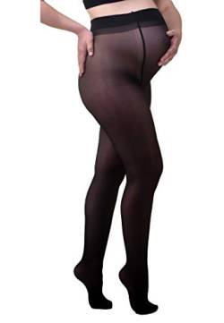 MAMSY Schwangerschaftsstrumpfhose, komfortabel, transparent, 20 den, hergestellt in Italien, Schwarz, XXL von MAMSY