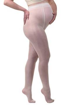 MAMSY Schwangerschaftsstrumpfhose, komfortabel, transparent, 20 den, hergestellt in Italien, White, S von MAMSY