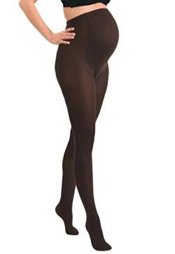 MAMSY Schwangerschaftsstrumpfhose, opaque, 60 den, hergestellt in Italien, Brown, L von MAMSY