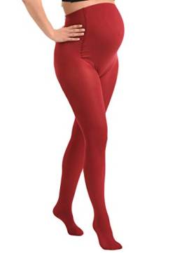 MAMSY Schwangerschaftsstrumpfhose, opaque, 60 den, hergestellt in Italien, Rot, M von MAMSY