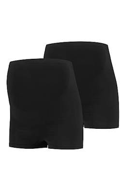 MAMSY Women's 2-Pack Maternity Boxershorts Boxer Shorts, Schwarz, 3XL/4XL (2er Pack) von MAMSY