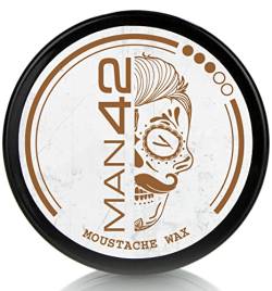 MAN42 Moustache Wax, Schnurrbart Wachs, Bart Wichse, Bart Styling Wax, 50ml von MAN42 PROFESSIONAL HAIR BEARD