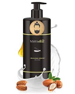 MAN42 Rasiercreme, Rasierschaum für die leichte Rasur, Shaving Cream Kabinenware 500ml von MAN42 PROFESSIONAL HAIR BEARD