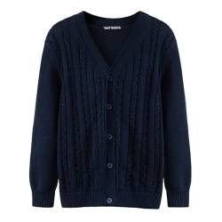 MANBOZIXi Herren Strickjacke 100% Baumwolle Cardigan mit Knöpfen, Blau L von MANBOZIXi