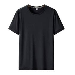 MANBOZIXi Sport T Shirts Herren Schnelltrocknend Atmungsaktiv Sportshirt Übergröße für Training Laufen, Schwarz 2XL von MANBOZIXi