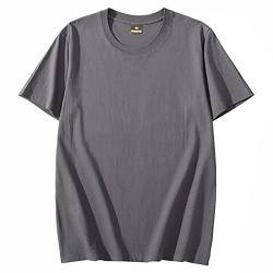 MANBOZIXi T-Shirts für Damen und Herren 100% Baumwolle Kurzarm Shirt Rundhals, Grau 2XL von MANBOZIXi