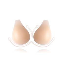 mhinese Klebe BHS für Frauen, Wiederverwendbare Klebe BH Push Up Invisible Bra - TräGerloser Silikon Selbstklebender BH passt für Den Alltag, Badebekleidung, Hochzeitskleider. von MANFENG