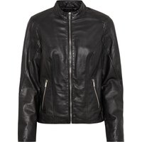 MANGUUN collection Lederjacke, Stehkragen, Reißverschlusstaschen, für Damen, schwarz, 36 von MANGUUN collection