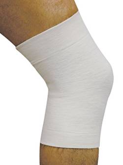 MANIFATTURA BERNINA Elan 2003 (Größe 4) – Elastische schlauchförmige Thermoknieschützer aus Merinowolle - Kniewärmer 2 Stück Farbe weiß von MANIFATTURA BERNINA