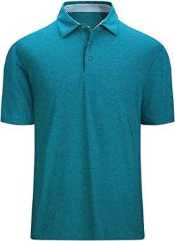 Herren Golf Polo Shirts Poloshirt Polohemd Kurzarm Slim Fit Baseball Tennis Fischen Sport Sportstil T-Shirt Grün M von MANLUODANNI