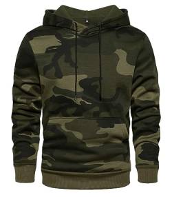 MANLUODANNI Herren Pullover Fleece Sweatshirt Camouflage Hoodies Army Green L von MANLUODANNI