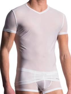 MANSTORE M101: V-Neck-Shirt, weiß (L) von MANSTORE