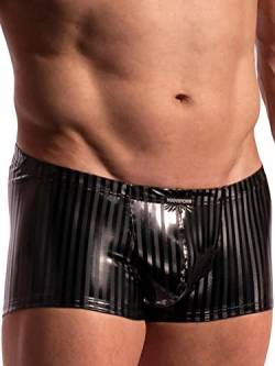 MANSTORE M2277 Micro Pants - hochwertiger Streifen Look auf Lack - Fb. Black - Gr. M von MANSTORE