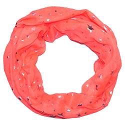MANUMAR Loop-Schal für Damen | Hals-Tuch in rot mit Sterne Motiv als perfektes Herbst Winter Accessoire | Schlauchschal | Damen-Schal | Rundschal | Geschenkidee für Frauen und Mädchen von MANUMAR