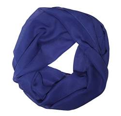 MANUMAR Loop-Schal für Damen einfarbig | feines Hals-Tuch in Blau als perfektes Herbst Winter Accessoire | Schlauch-Schal | Damen-Schal | Rund-Schal | Geschenkidee für Frauen und Mädchen von MANUMAR