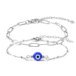 MANVEN Evil Eye Armband für Damen Boho Geschichtet Armbänder Schmuck Armkette für Frauen Mädchen Geschenk für Sie von MANVEN