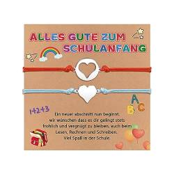 MANVEN Mädchen Armband Schulanfang Geschenke Schulanfänger Schmuck Armbänder Geflochtenes Herz für Frauen Mutter Tochter Geschenk Einschulung Mädchen Deko Geburtstagsgeschenke Schulkind 2023 von MANVEN