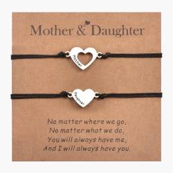 MANVEN Mutter Tochter Armband Geschenk für Mutter und Tochter Geburtstagsgeschenk für Mutter Herz Armband für Mädchen Damen Passende Armbänder Set 2 Mama und mir Schmuck von MANVEN