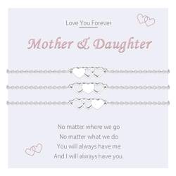 MANVEN Mutter Tochter Armband Geschenk für Mutter und Tochter Herz Armband aus 316L Edelstahl für Mädchen Damen Geburtstagsgeschenk Mama und mir Schmuck Tochter Geschenke von Mama von MANVEN