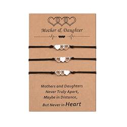 MANVEN Mutter Tochter Armband Set für 3 Passende Herz Armbänder Geburtstagsgeschenk für Mama Geschenk zum Muttertag von MANVEN